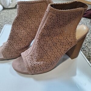 Women's Floral Peep-Toe Booties